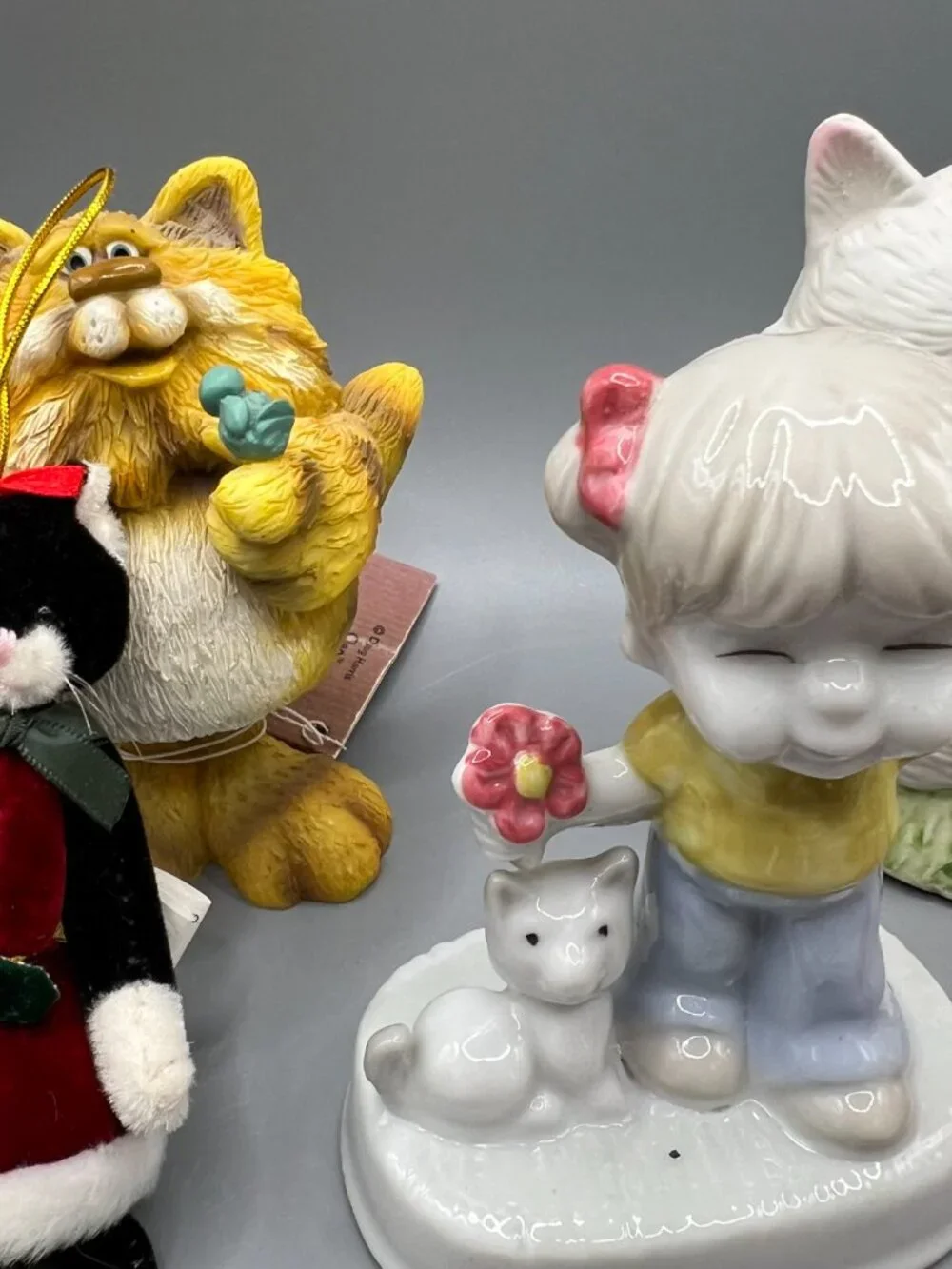 Cat Kitten Lot of 9 Items Ornaments Bobblehead Figurines Holiday Stocking